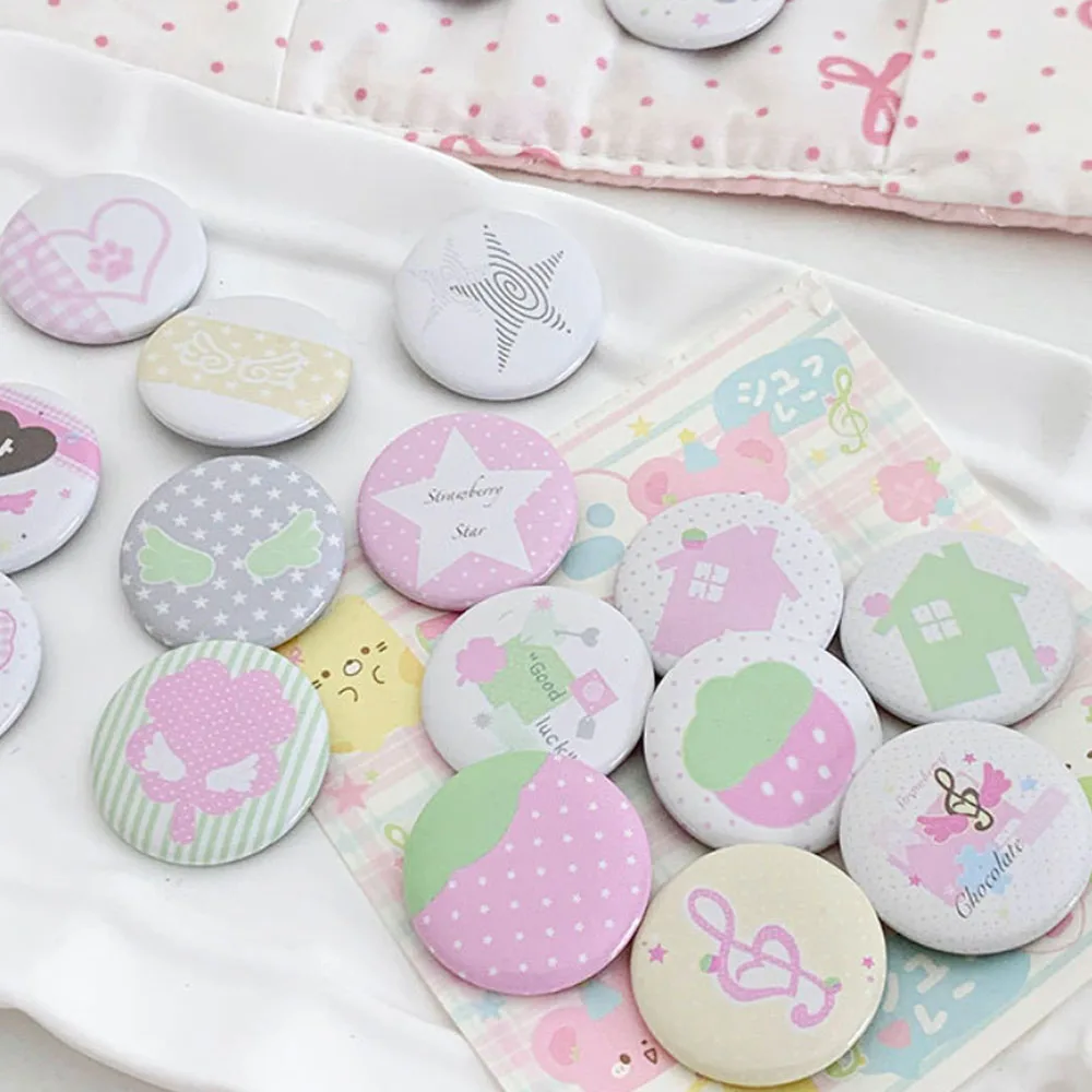 6pcs/Set Kawaii Ins Style Mini Badge Pins 25mm Cute Cartoon Brooch For Backpack Clothing Hat Decoration Jewelry Gift