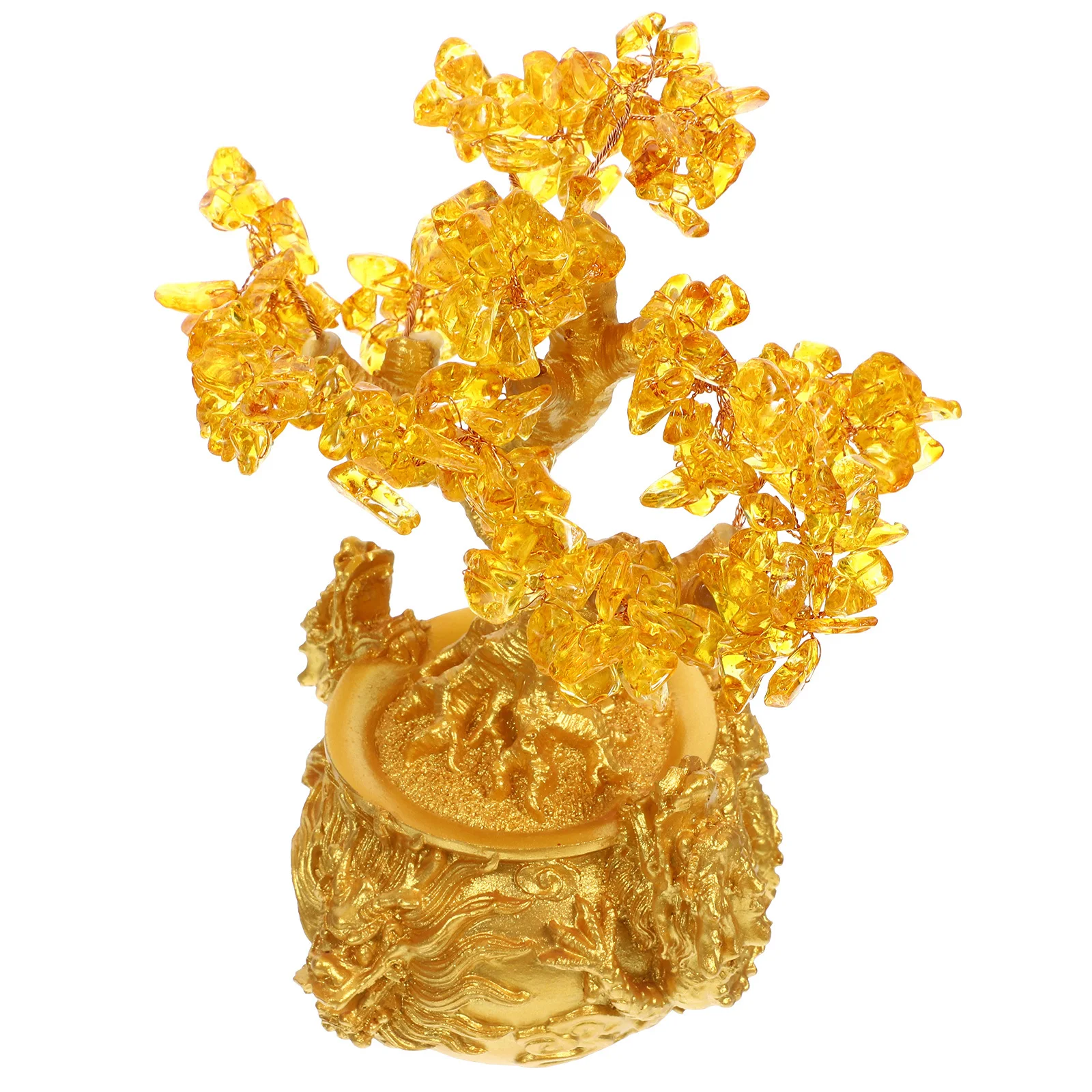 

1Pcs Feng Shui Crystal Money Tree Desktop Ornament Bonsai Style Fortune Tree Decor for Home Office Desktop Ornament