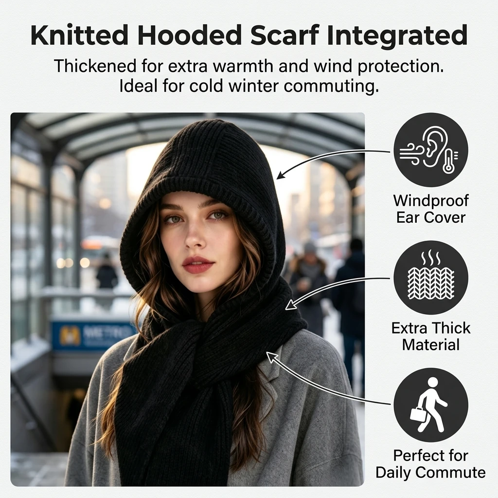 Winter Balaclava Knit Hooded S - Winter Cycling Commute Gear recension och pris
