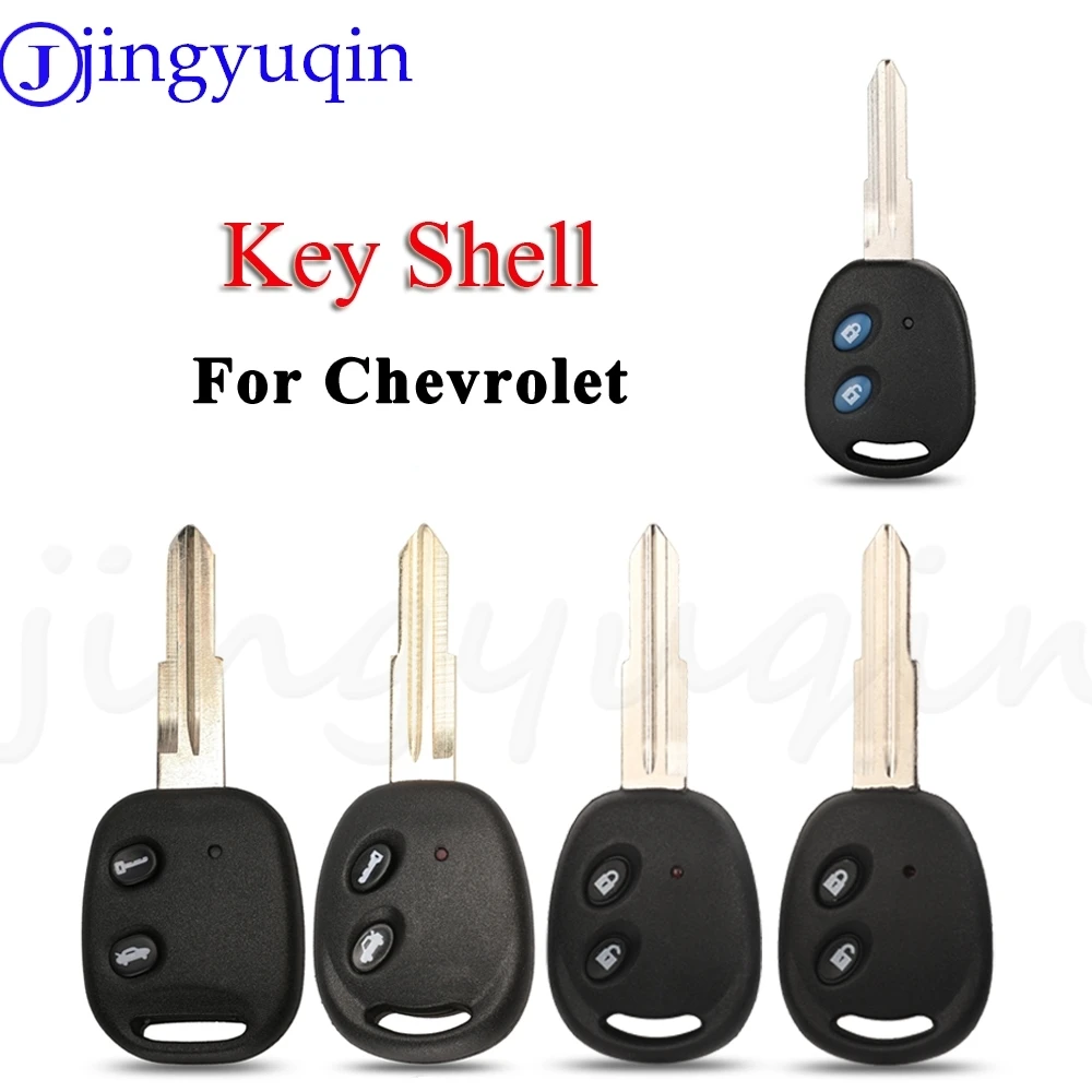 

jingyuqin 2 Buttons Replacement Remote Car Key Shell Case For Chevrolet Lechi Spark Epica Lova Sail Fob Uncut Brass Blade Blank