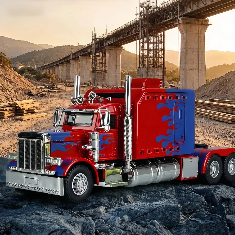 

Модель американского тяжеловесного грузовика Peterbilt 389 из литого сплава, масштаб 1:24, с функцией откручивания, светом и звуком, открывающимися дверями и капотом, детская игрушка.