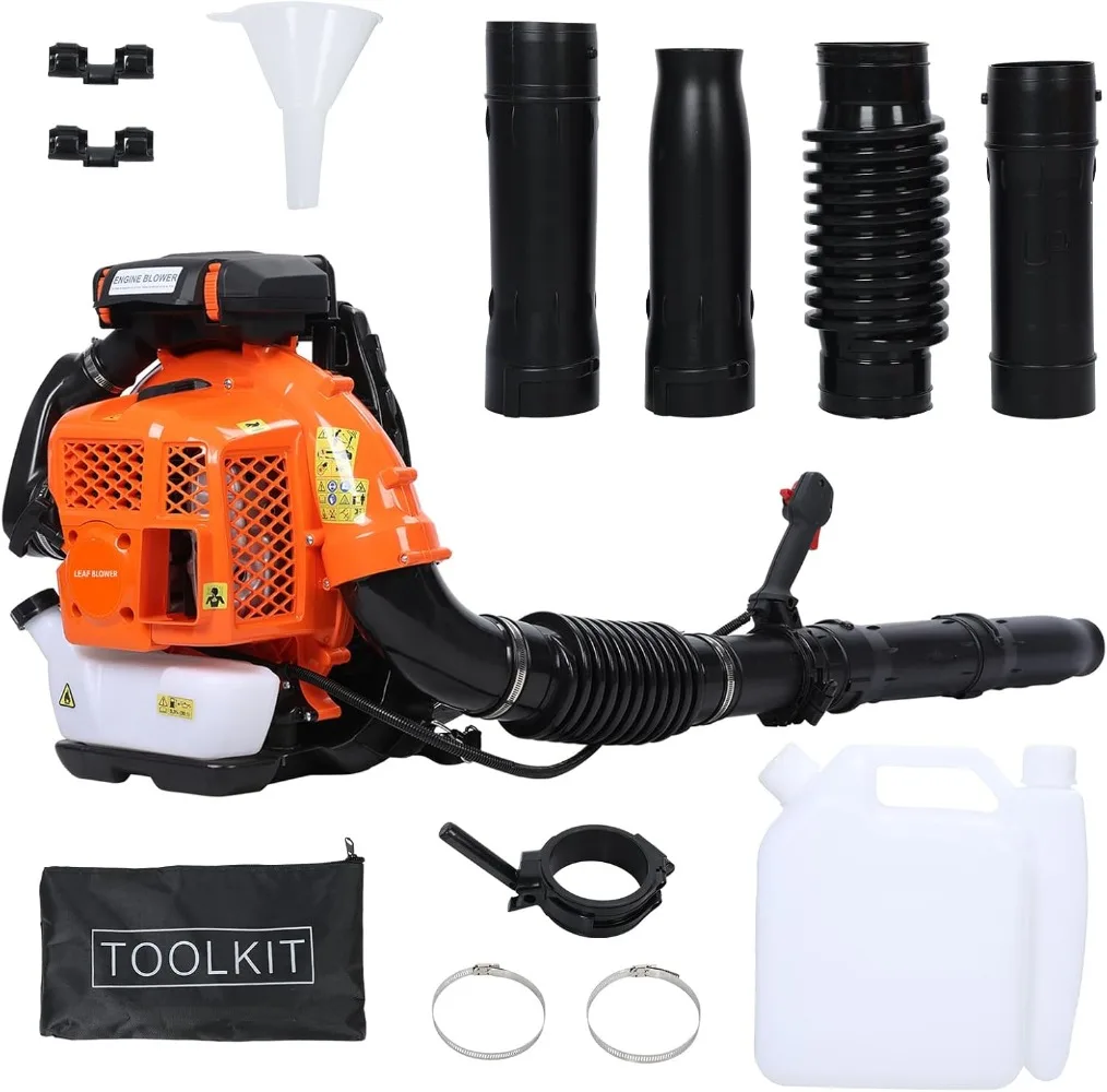 Soffiatore per foglie a gas, soffiatore per foglie con zaino a gas a 4 tempi 80CC fino a 900 CFM, potente soffiatore per neve con zaino alimentato a gas a bassa vibrazione