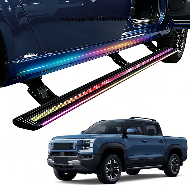 Automatic Electric Power Side Step Neon Led Dual Lights Running Board for SHARK 6