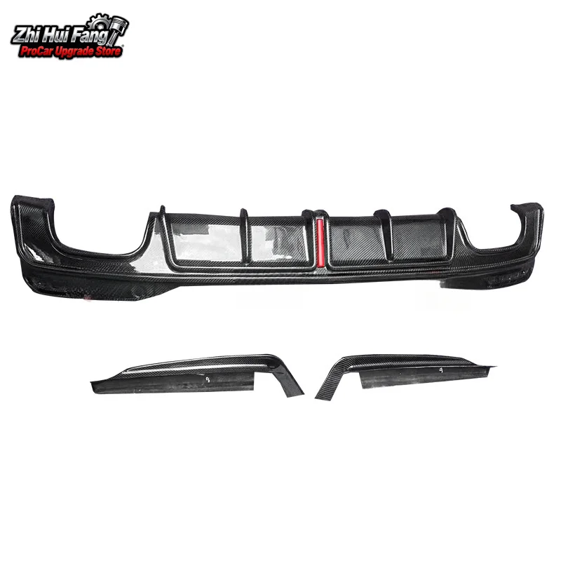 Suitable for BMW 5 Series G30 G38, carbon fiber , M5 F90 with lighted diffuser, bumper lip, and rear corner trim
