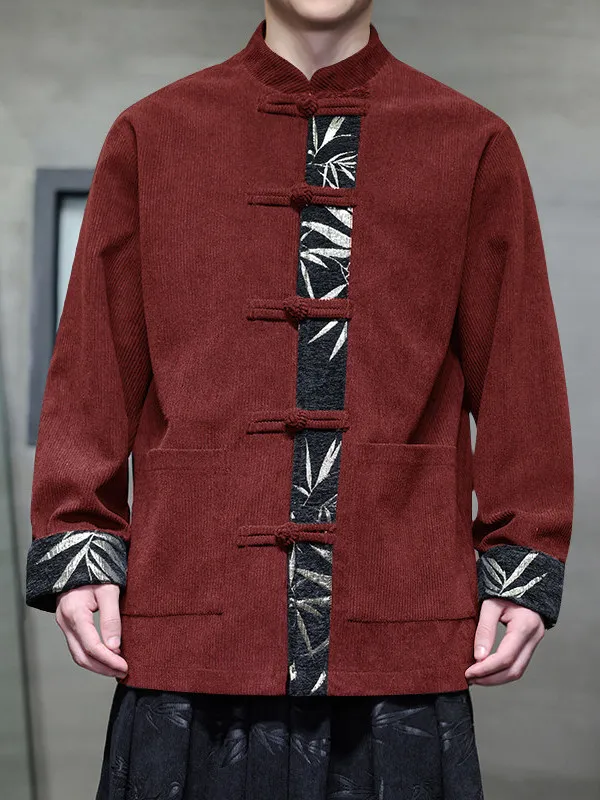 

Chinese Sle Stand Collar Button up Casual Jaet Loose Fit Large Size Youth lin Coat Daily Wear Comfortable Polyester Fiber