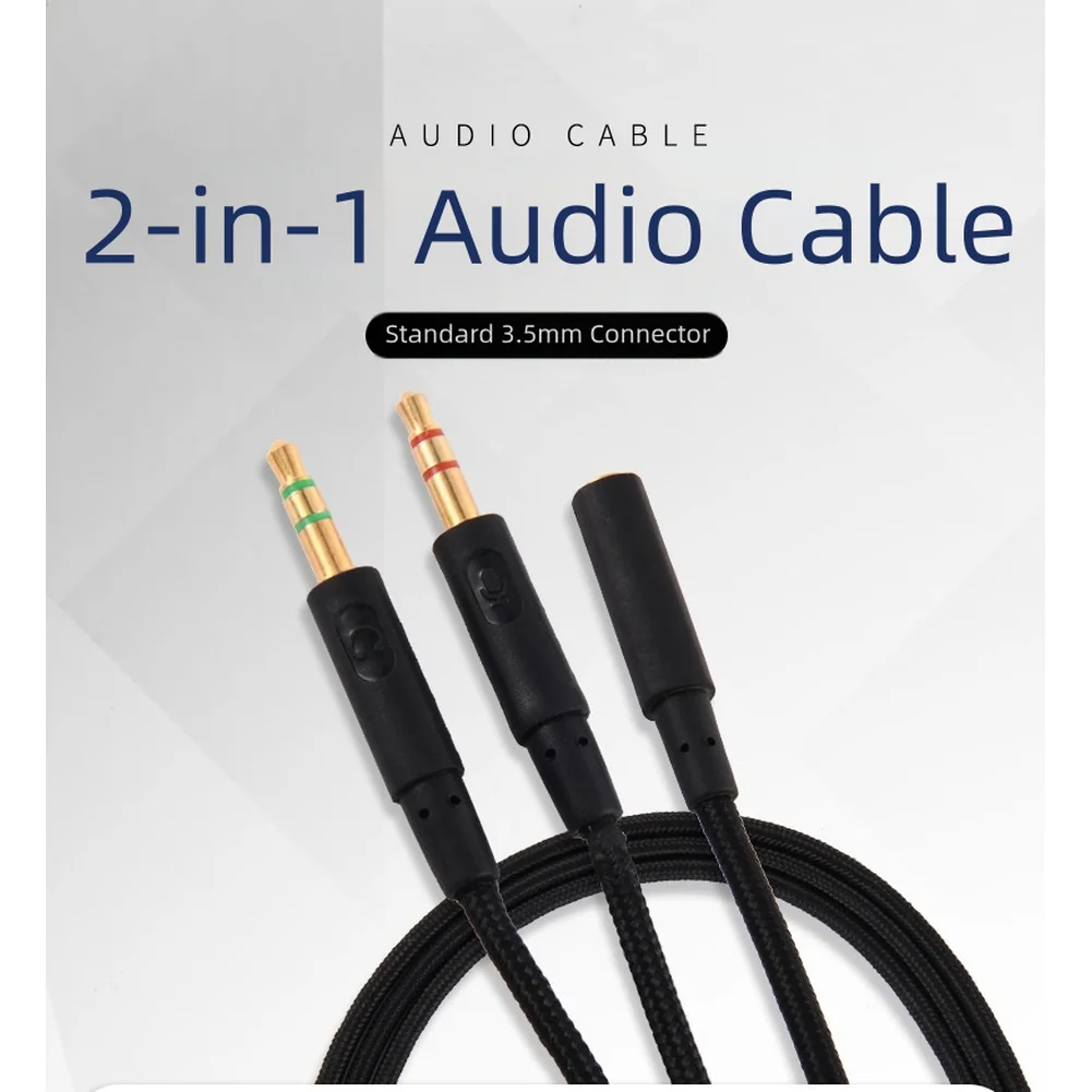 Dual 3 5mm Audio Cable 2M with Gold Plated Connectors Oxygen Excluded Copper Wire for Enhanced Audio Performance