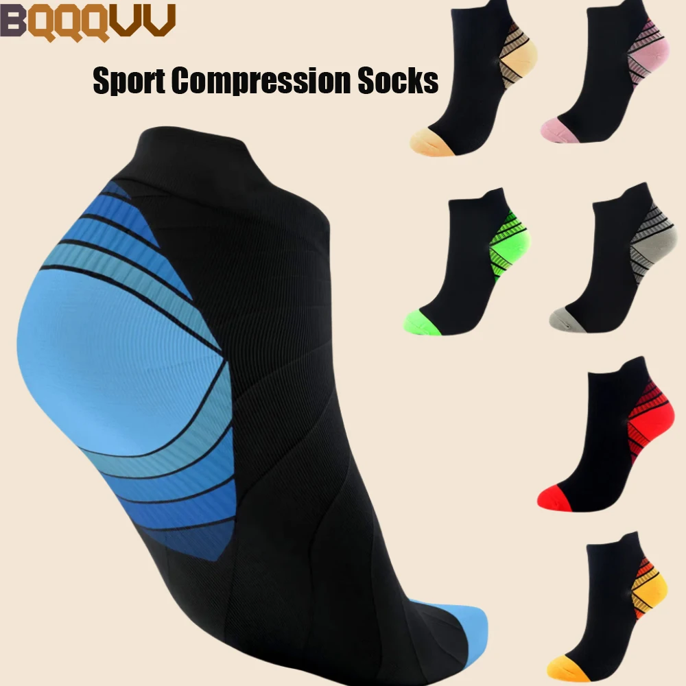 1Pair Sports Low Cut Socks Compression Running Ankle Socks For Men And Women Foot Support Athletic Cycling Basketball