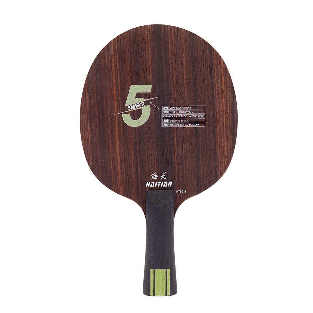 

Five-Layer Pure Wood Black Ebony Spruce High-Aesthetic Value Ping Pong Paddle Base for Table Tennis