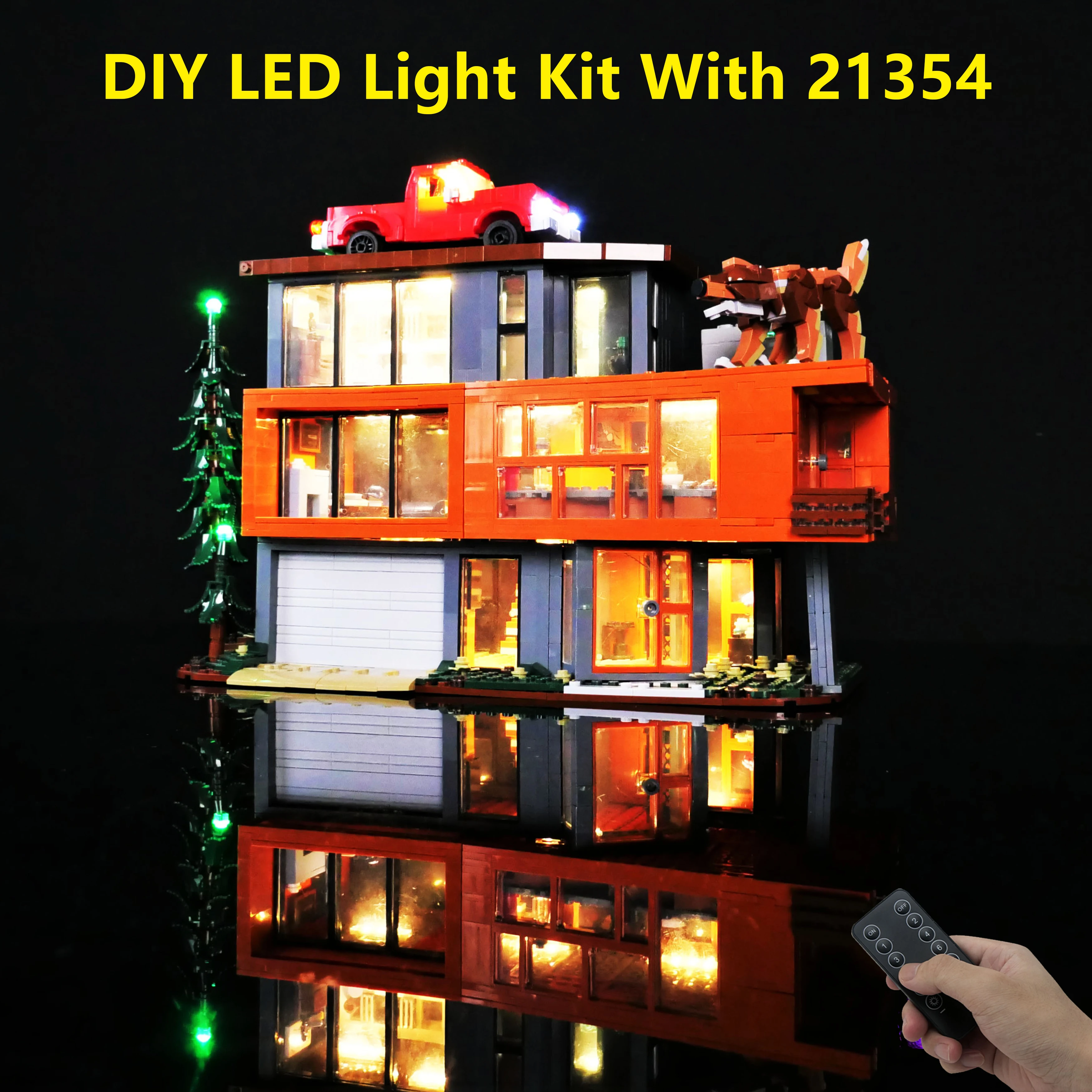21354 บ้านทไวไลท์ คัลเลนบล็อกตัวต่อชุดไฟ LED รีโมทคอนโทรลชุดอัพเกรดไฟตกแต่ง (เฉพาะไฟ)