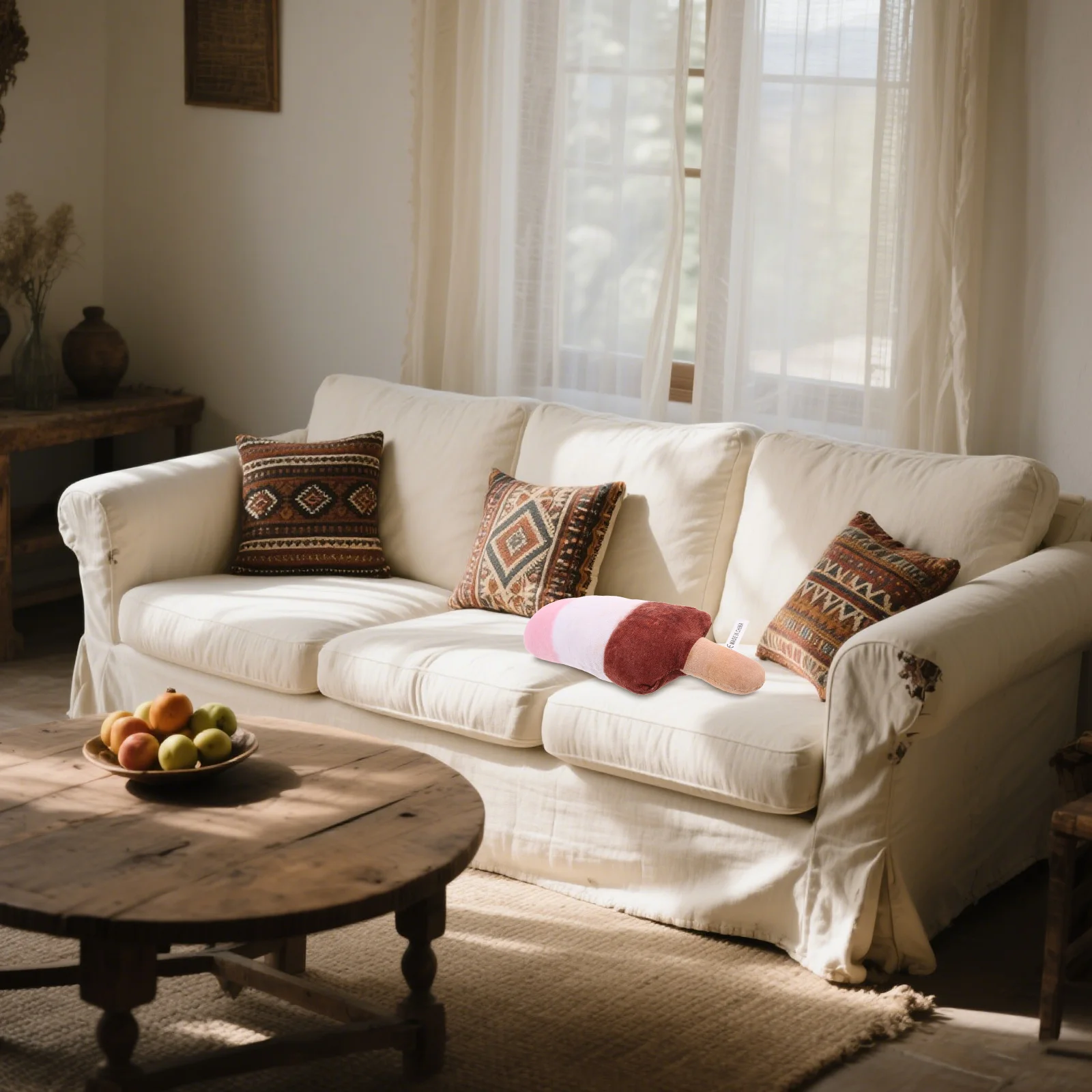 

Creative Ice Cream Shaped Pillow Soft Comfortable Decorative Cushion for Living Room Kids Display Realistic Food