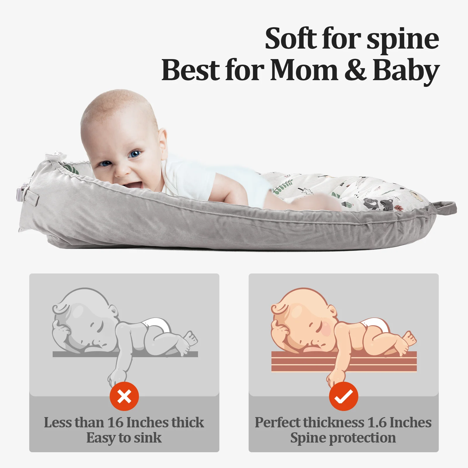 Baby Lounger - Baby Lounger for Newborn, Breathable & Soft Baby Nest Cover Co Sleeper for Baby 0-24 Months