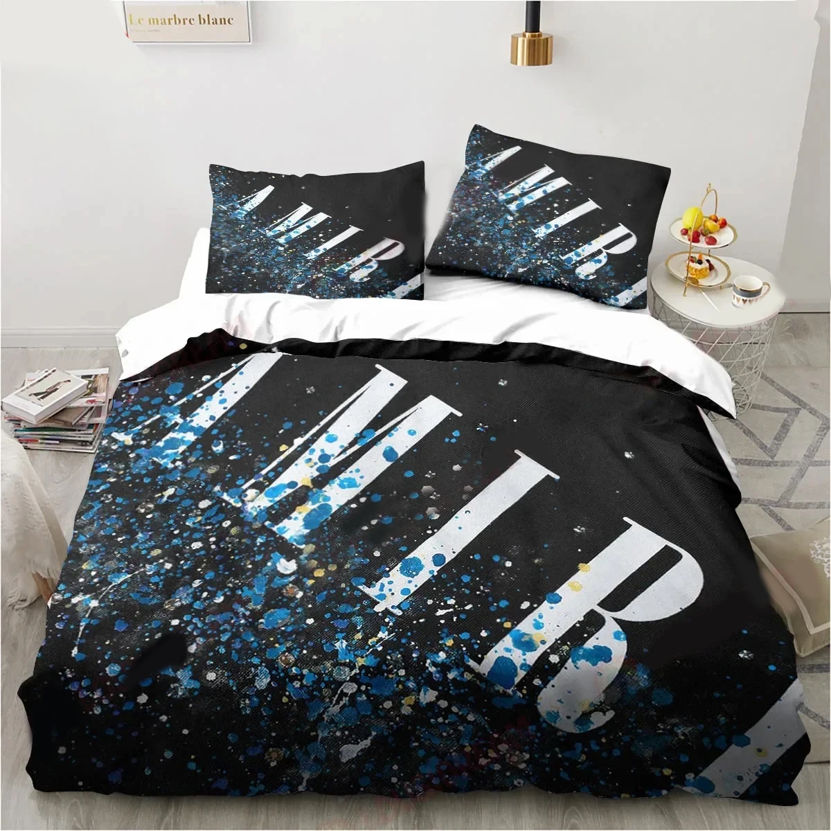 Logo Amiris Graffiti Pattern Bedding Set Duvet Cover Bed Set Quilt Cover Pillowcase Comforter king Queen Size Boys Adult Bedding