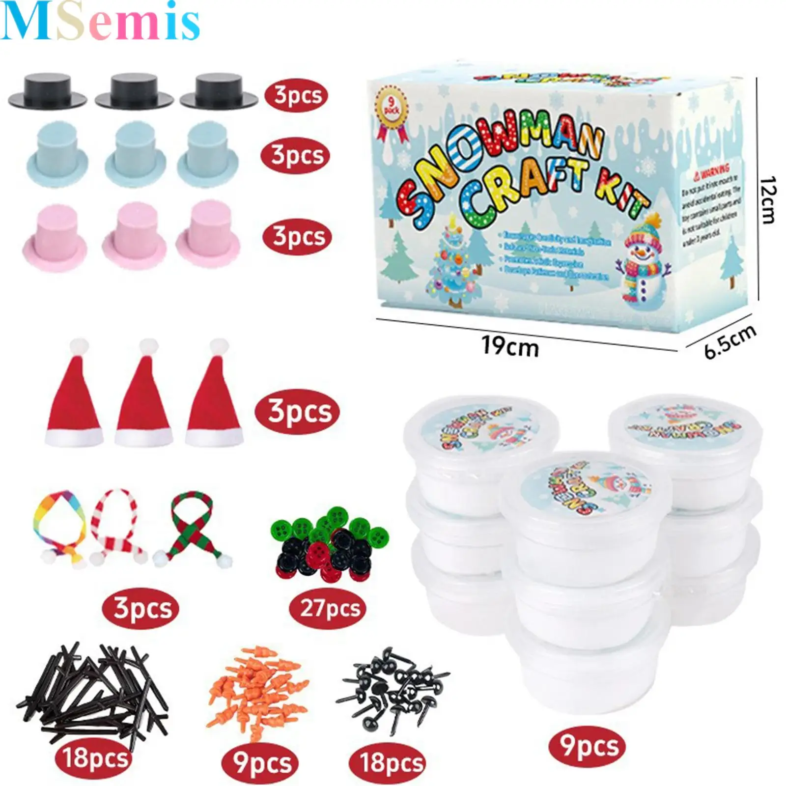 

DIY Snowman Kit Snowman Crafts for Kids Modeling Clay Snowman DIY Kit Christmas Stocking Stuffers Christmas Crafts Xmas Gift