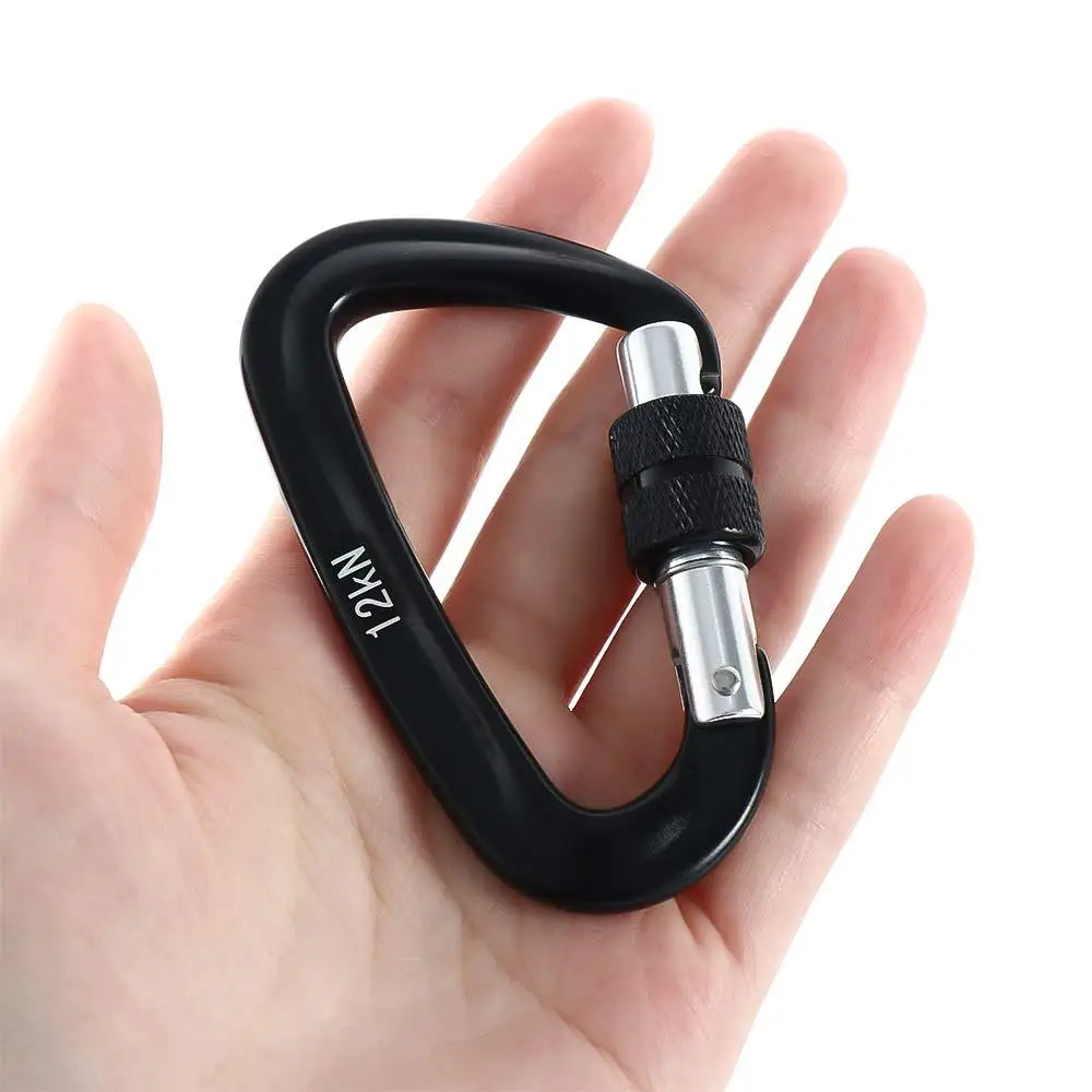 12KN Professional Carabiner D Shape Key Hooks Climbing Security Master Lock Mountaineering Protective Equipment