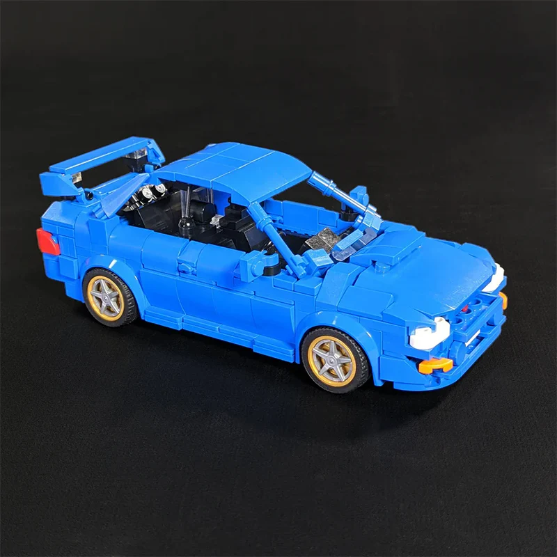 City Car Model MOC Building Bricks High-Performance Blue Car Modular Technology Gifts Holiday Assemble Children Toys Suit