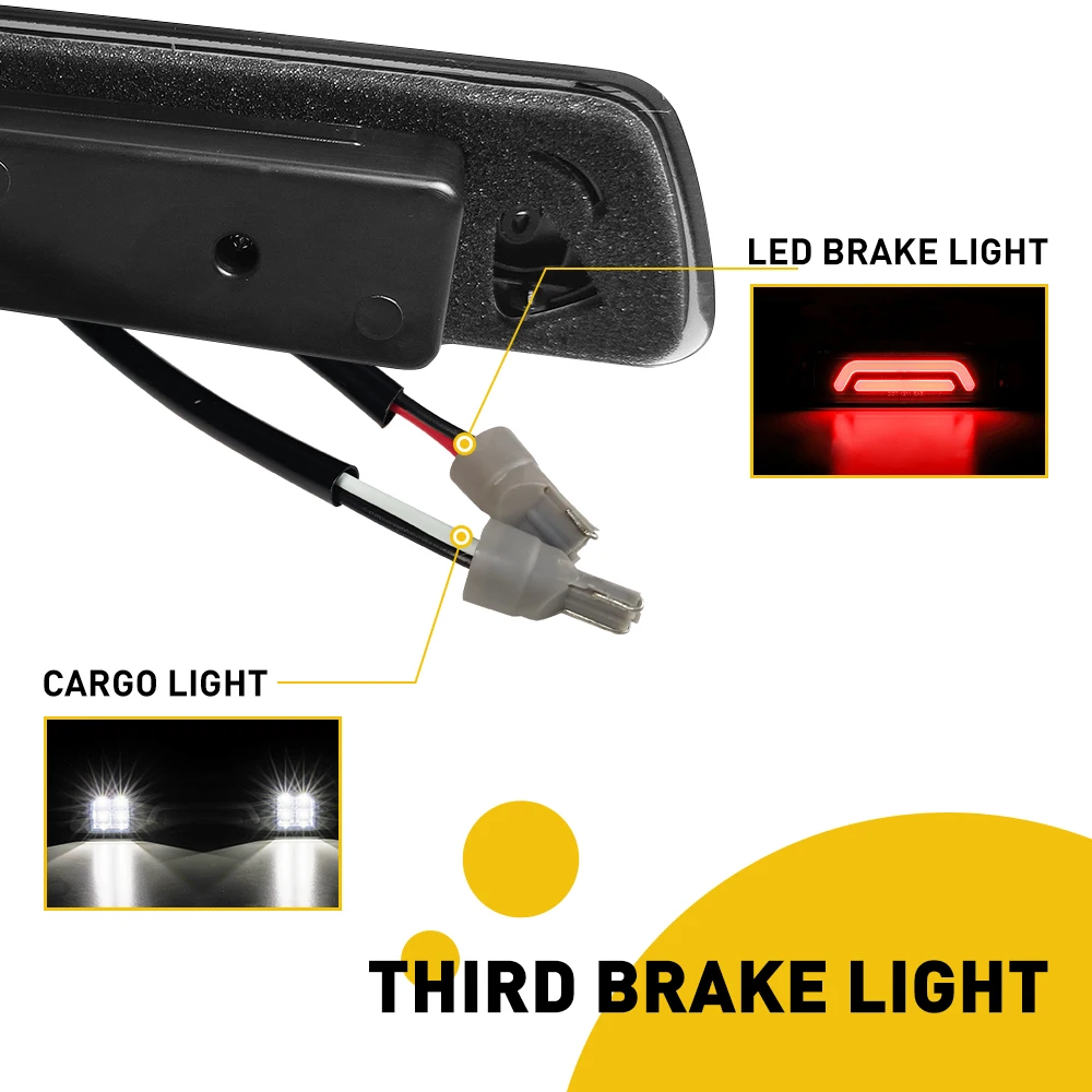 Led المدخن 3rd ضوء الفرامل مصباح تلقائي لفورد F150 2015-2020 2009-2014 1994-2008 ارتفاع جبل الفرامل وقف أضواء اكسسوارات السيارات