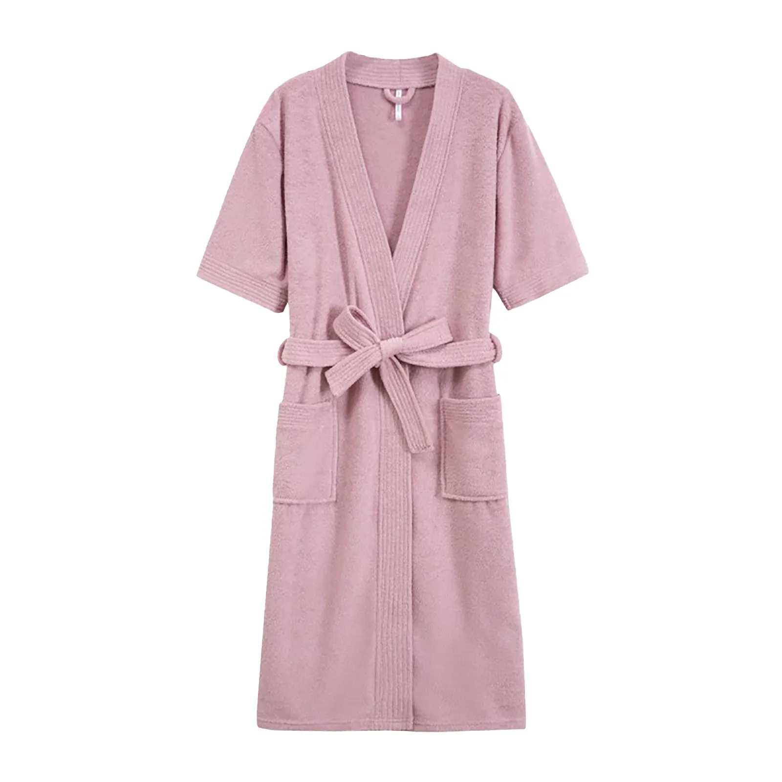 

Kimono Spring Autumn Unisex Absorb Water Bath Robe For Female Cotton Women Bathrobe Solid Terry Dressing Gown Ladies