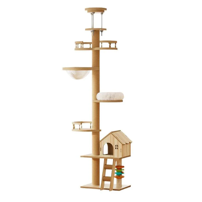 

Tongtian pillar, cat climbing frame, toy, cat scratching board, solid wood, does not occupy an area, bold, stable