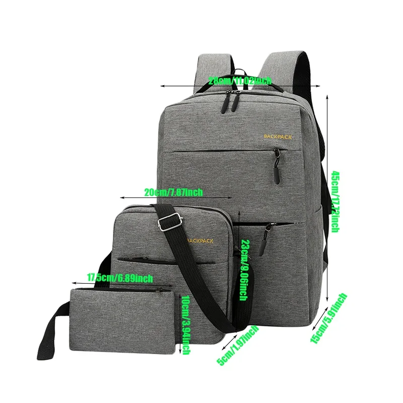 3pcs/Set Backpacks Combination Waterproof Business Digital Set Laptop Backpack Digital Product Storage And Crossbody Bag