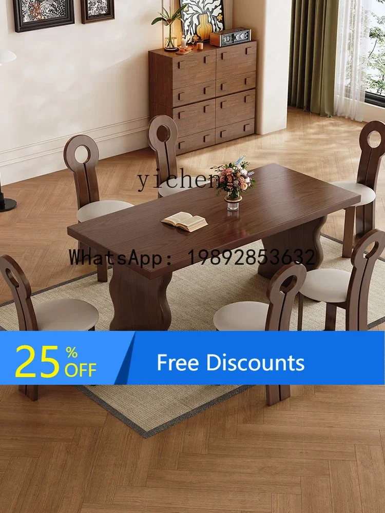 

Ancient Style White Wax Dining Table and Chair Rectangular Table New All Solid Wood Rice Table