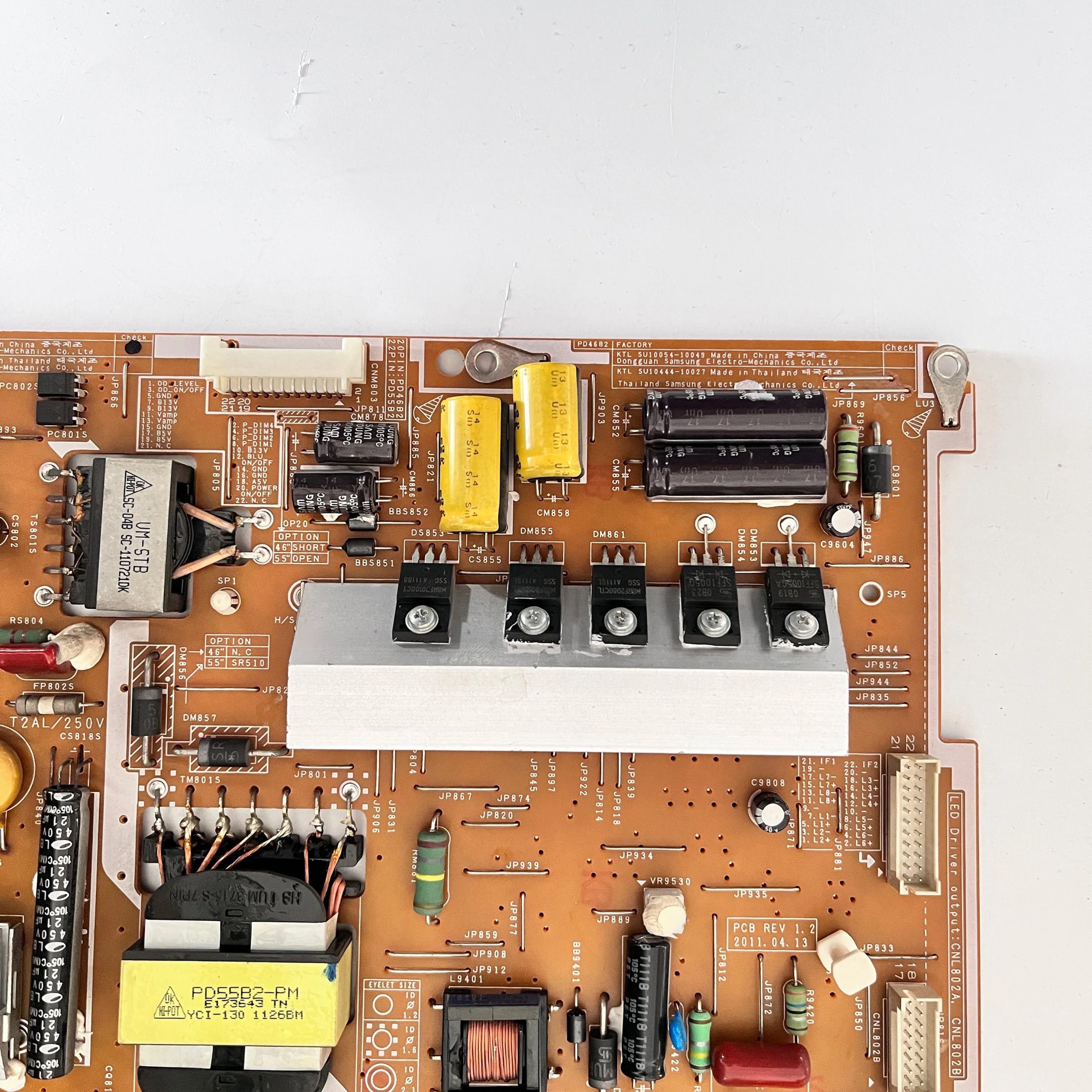 لوحة امدادات الطاقة التلفزيون الأصلي مناسبة لطراز تلفزيون LCD ، PD55B2 ، BSM ، BN44-00428A ، BN44-00428B ، UN55D7000LFXZA ، أجزاء التلفزيون ، حقيقية