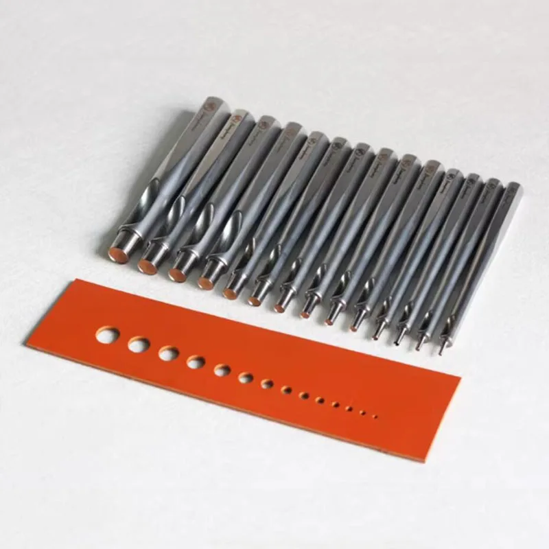 Juego de perforadoras de agujeros redondos Bangbang para correas de reloj de cuero, herramienta de perforación recta de acero de aleación afilada con base de 2.0-12MM