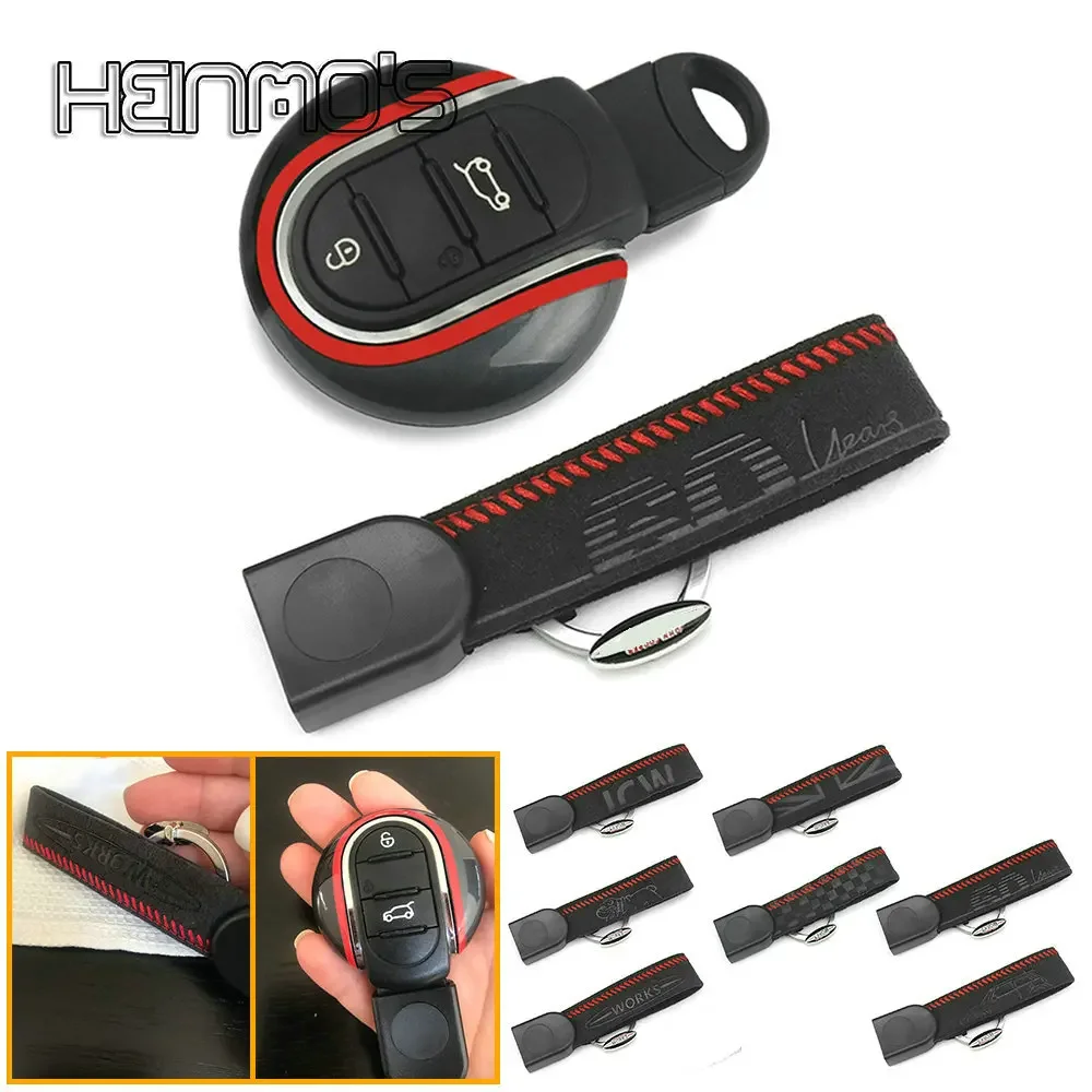 Auto Styling Suede Chaveiro Caso, Shell Capa, Corda Protector, Acessórios, Mini Cooper S, JCW, F54, F55, F56, F57, F60, Countryman