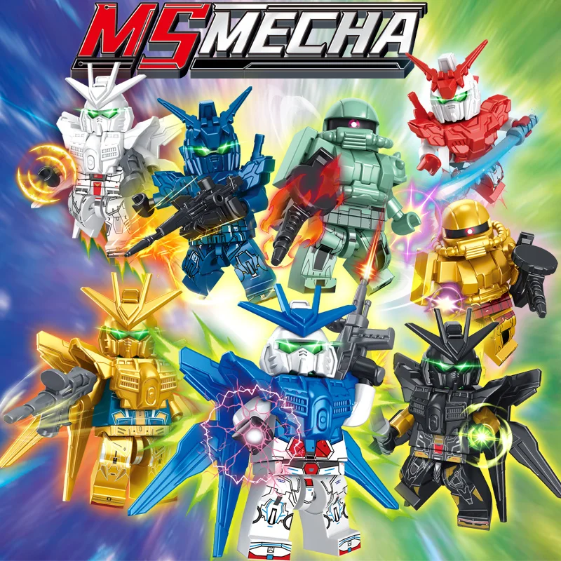 Glow in The Dark Mecha Robot Building Blocks, Figure Model Kit with Luminescent Arms & Weapons, STEM Construction Toys for Boys