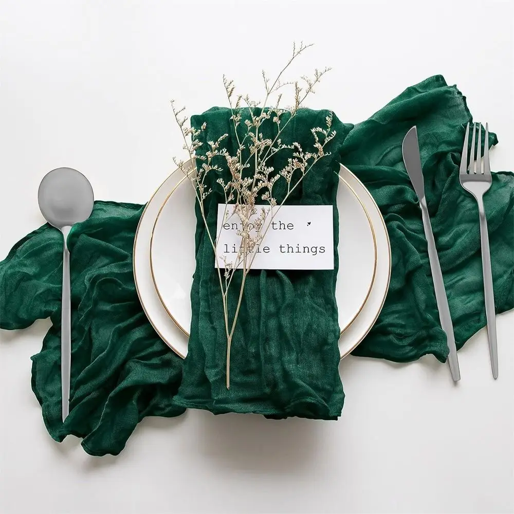 

Party Supply Table Decoration Gauze Napkin Soft Reusable Cotton Napkin Thin Solid Color Placemats Wedding