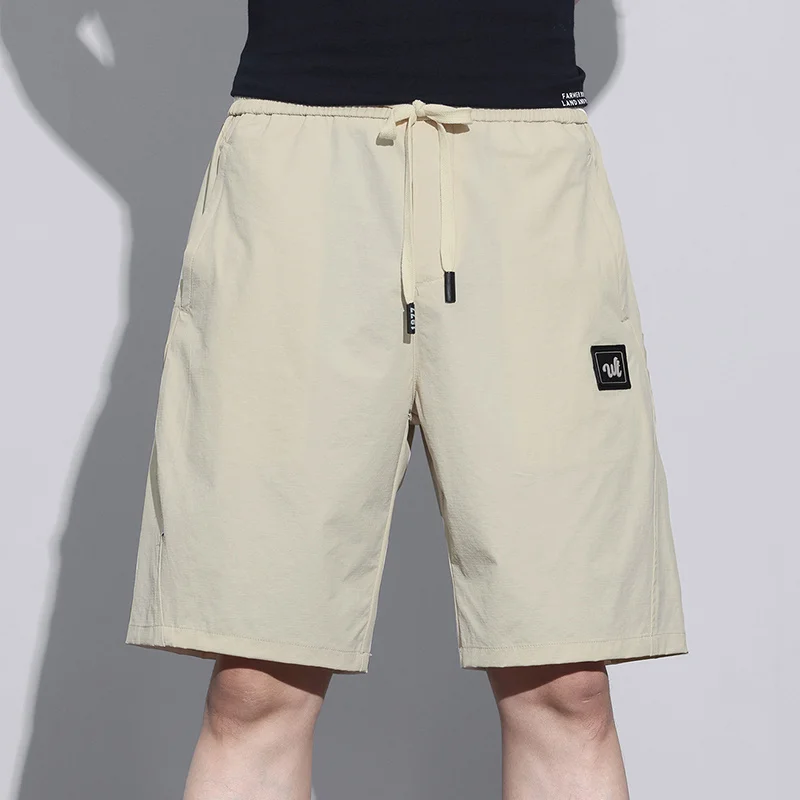 2024 Summer Men's Casual Thin Shorts Pants Loose Jogger Hip Hop Streetwear Drawstring Elastic Waist Beach Short Pants Plus Size