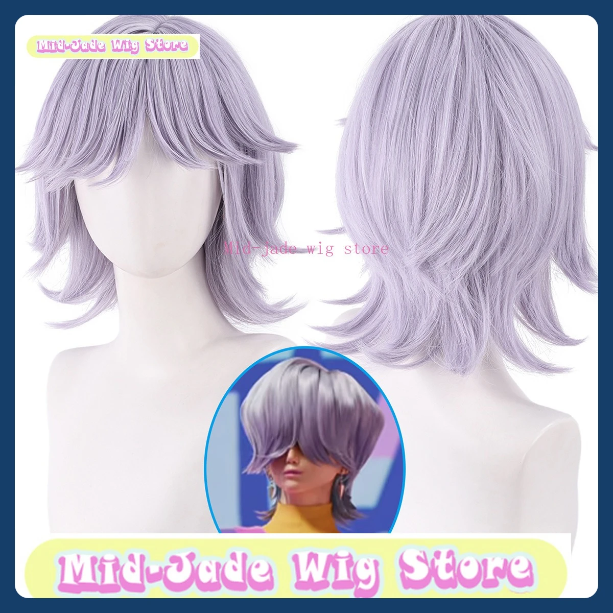 ミッドジェイドウィッグストアシャジアボーイメイドコスプレウィッグアニメゲーム衣装小道具ロールプレイングウィッグ