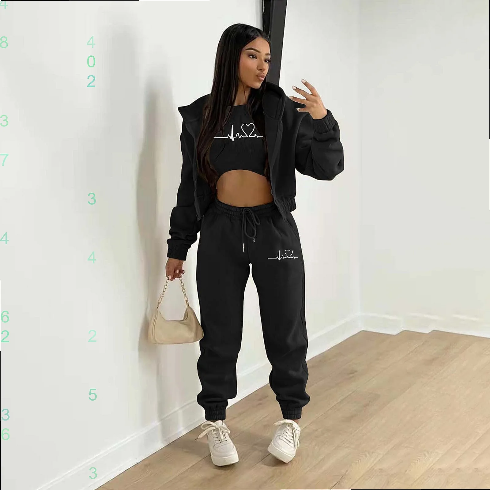 Fashion Hoodies Sets for Women Hooded Letter Print Casual Tracksuit Matching Set Sweatshirt