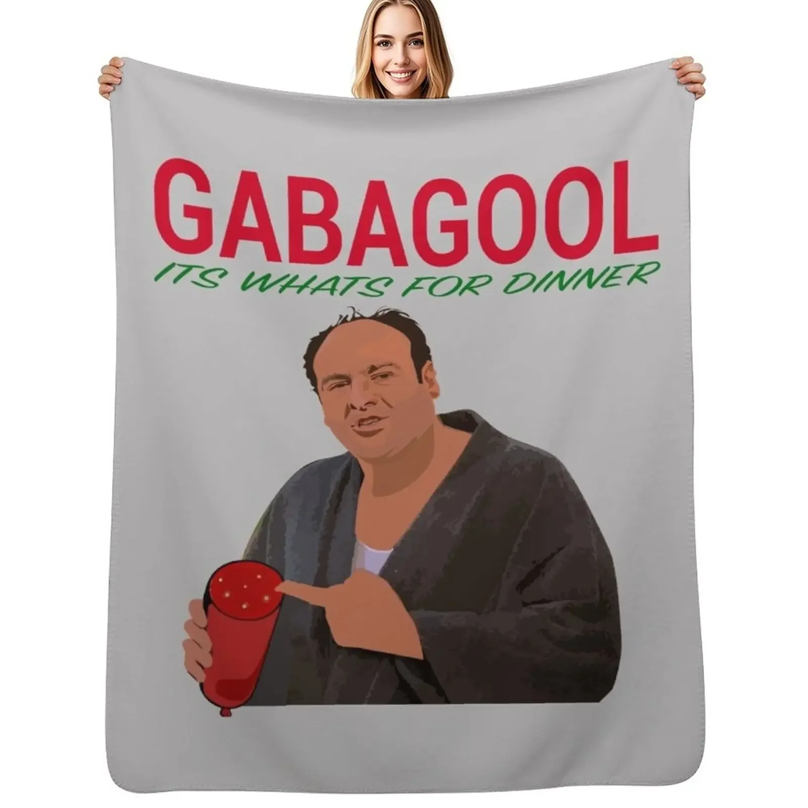 

Gabagool - It's What's For Dinner - Tony Soprano Throw Blanket Soft Big Decoratives Hairy wednesday Blanket