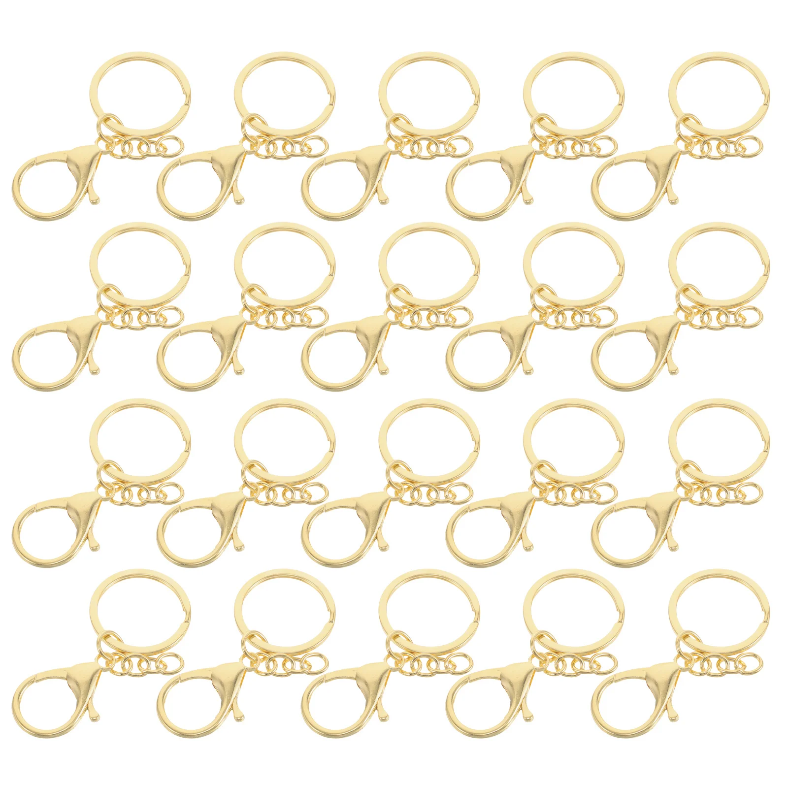 

20 Pcs Jewelry Making Charm Clasp Claw Clips Key Chain Iron Lobster Clasps Rings Diy Keychain Supplies for Keys Double