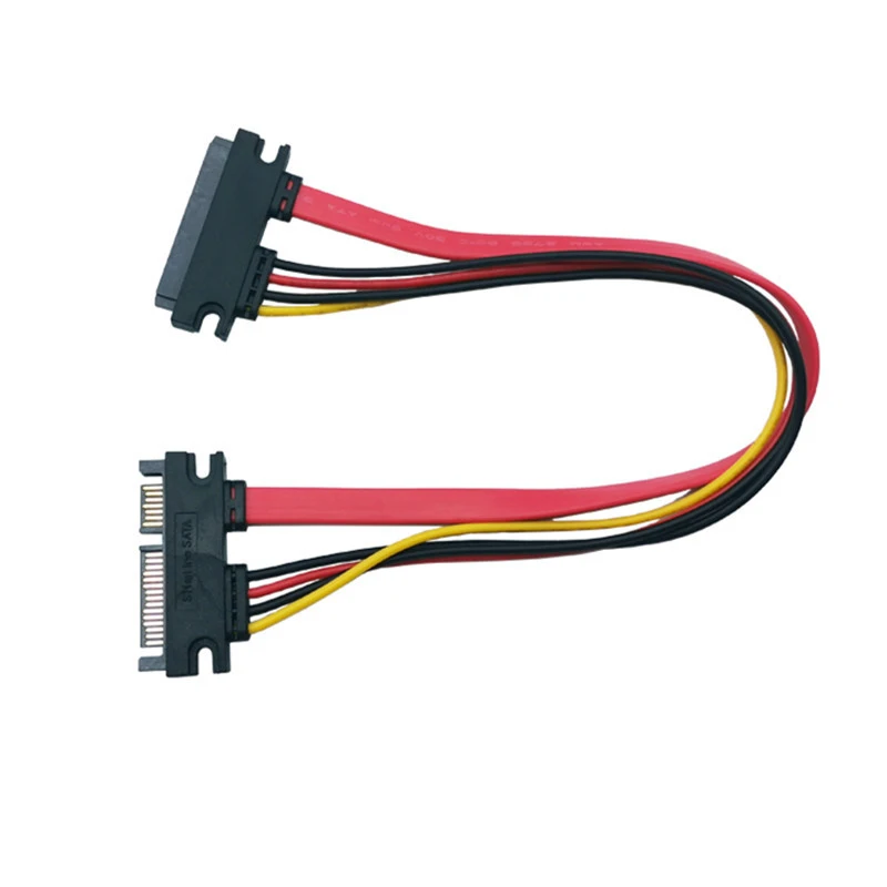 Sata 22 Pin Mannelijk Naar Vrouwelijk Sata Verlengkabel Sata 22 Pin Mannelijk Naar Vrouwelijk 7 + 15 Pin Sata Data Power Combo Kabel Harde Schijf Nieuw