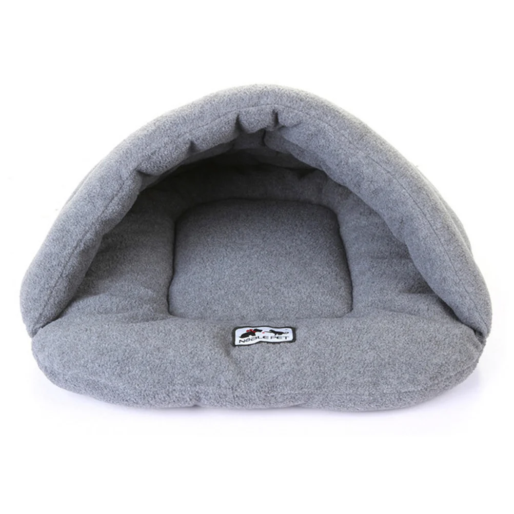 

Warm Sleeping Bag For Small Pets Cotton-Padded Cat Cave Bed Portable Nest Mat For Puppy Kitten Rabbit Guinea Pig Grey S