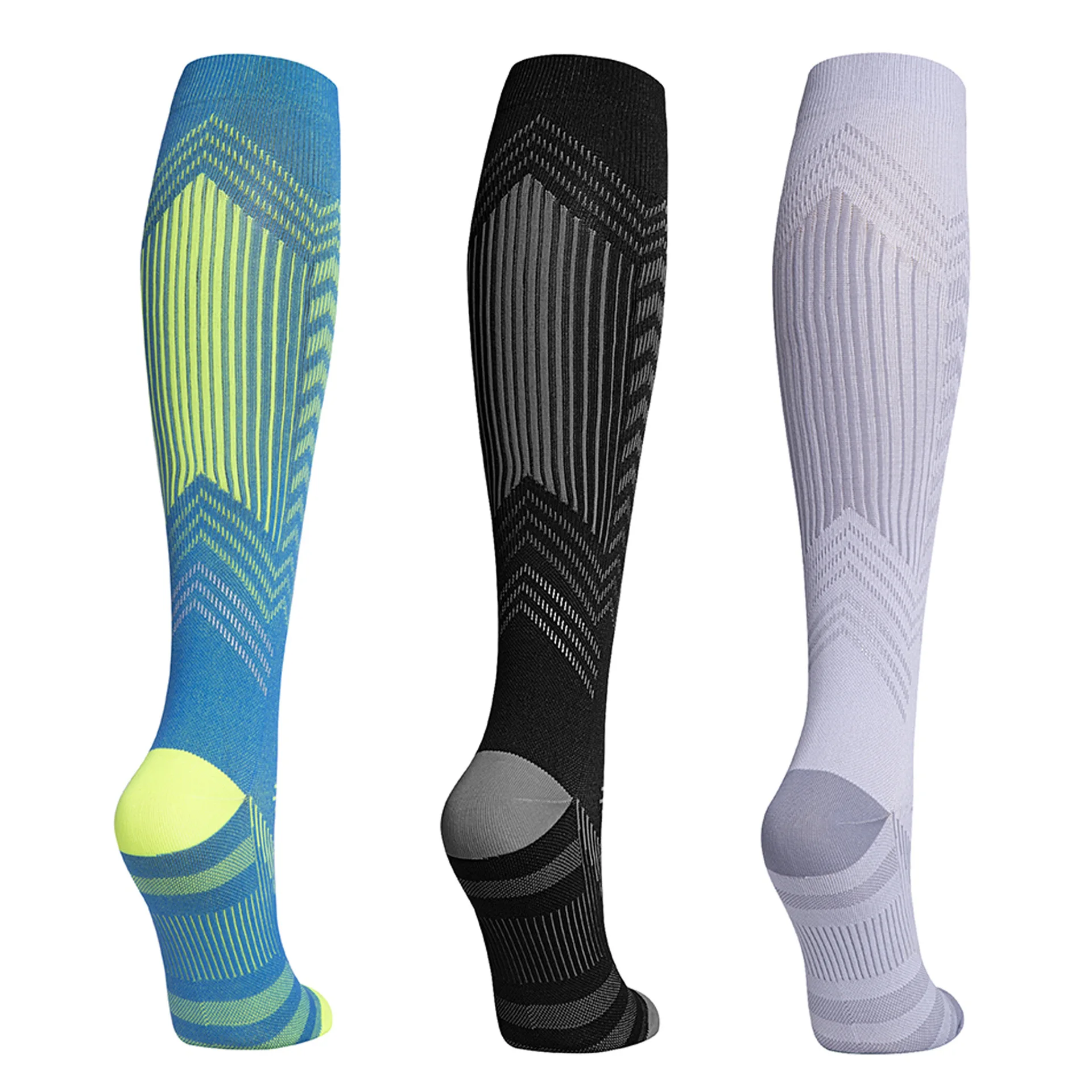 

Professional sports pressure socks, running jump rope high leg socks, night reflective striped cycling compression socks