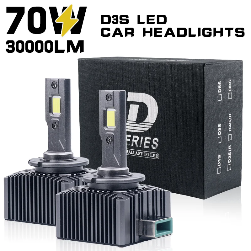 

2 шт. D2S D4S светодиодные автомобильные фары HID лампы D1S D3S D5S D8S Canbus 70 Вт Plug and Play 1:1 ксеноновые HID лампы 12 В 24 В комплект автомобильных фар Hid