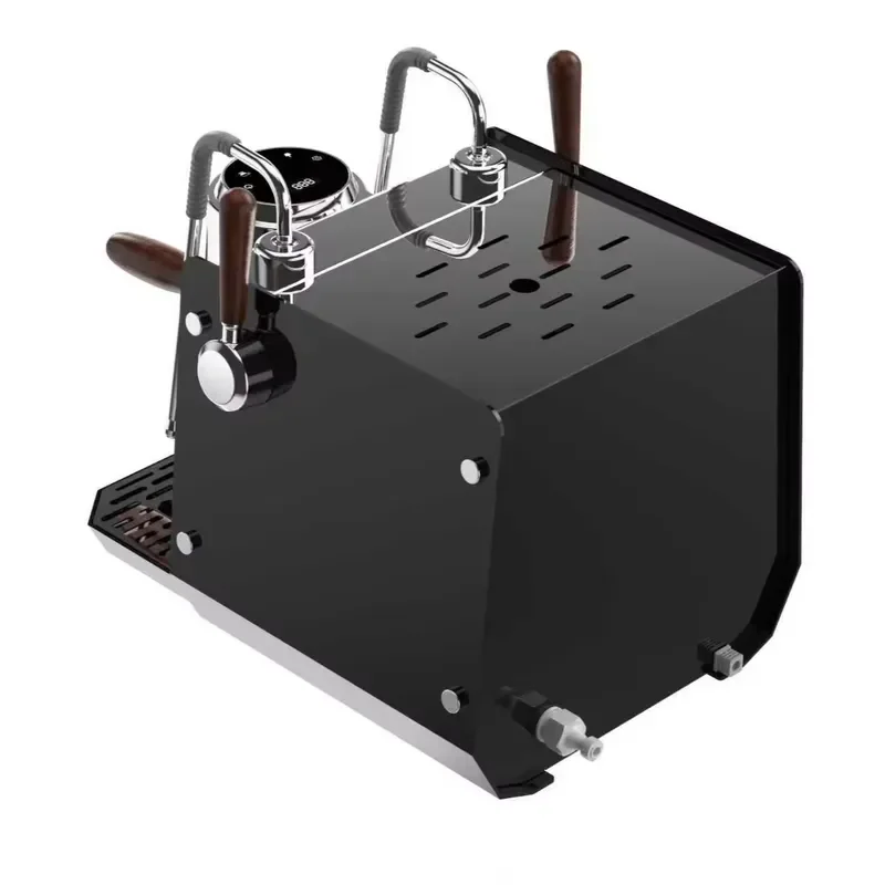 High-end electric multi-function semi-automatic espresso machine stainless steel solid wood handle for hotel use