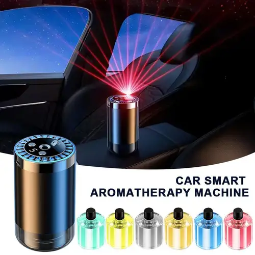 Imagen 1 del producto Difusor inteligente para coche, humidificador, purificador de aire automático, difusor de Aroma recargable, difusor inteligente ajustable con luz LED