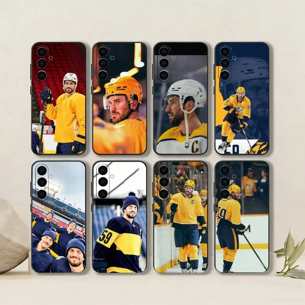 Roman Josi-Suiza-Defender-Ice Hovkey-Funda deportiva para teléfono Samsung Galaxy A73,A72,A71,A70,A53,A52,A51,Silicona suave negra
