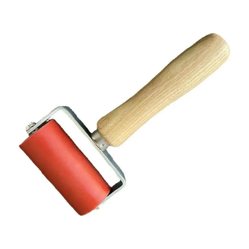 IALJ-Red Waterproof Double-Stand Beechwood Handle High-Quality Wallpaper Application Tool, Seam Press Roller, Lightweight