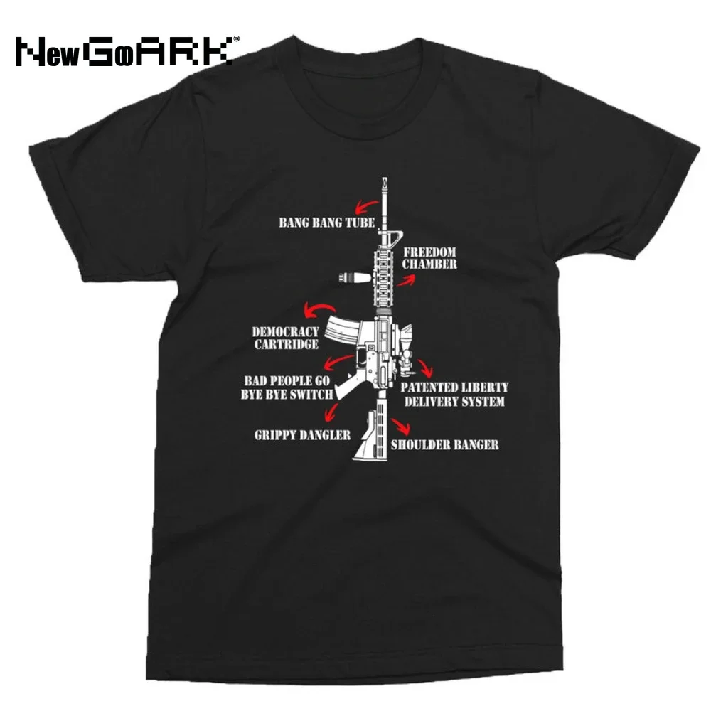 O-Neck Summer Short Sleeve Casual Mens T-shirt 2nd Amendment Patriotic Pro Gun  Constitution AR 15 Patent T-Shirt