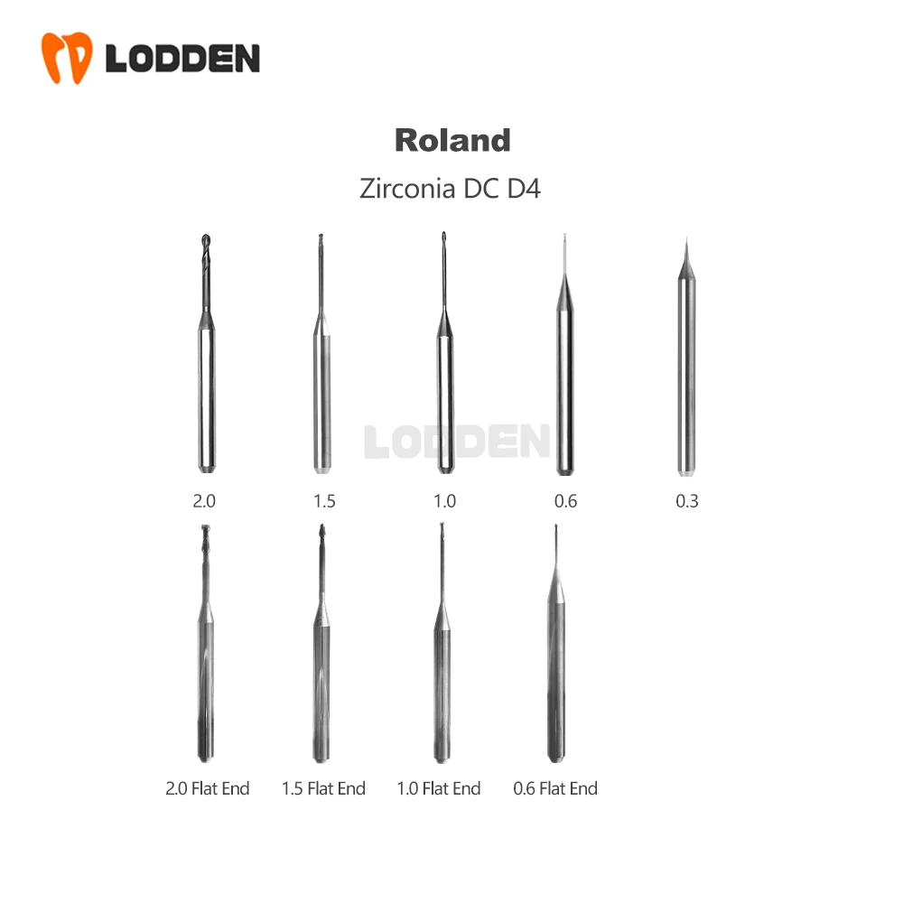 LODDEN Dental Milling Burs Roland DWX50 DWX51D for Dental Zirconia PMMA DC NC Diamond Coating D4 DWX52 Milling Machine Tools