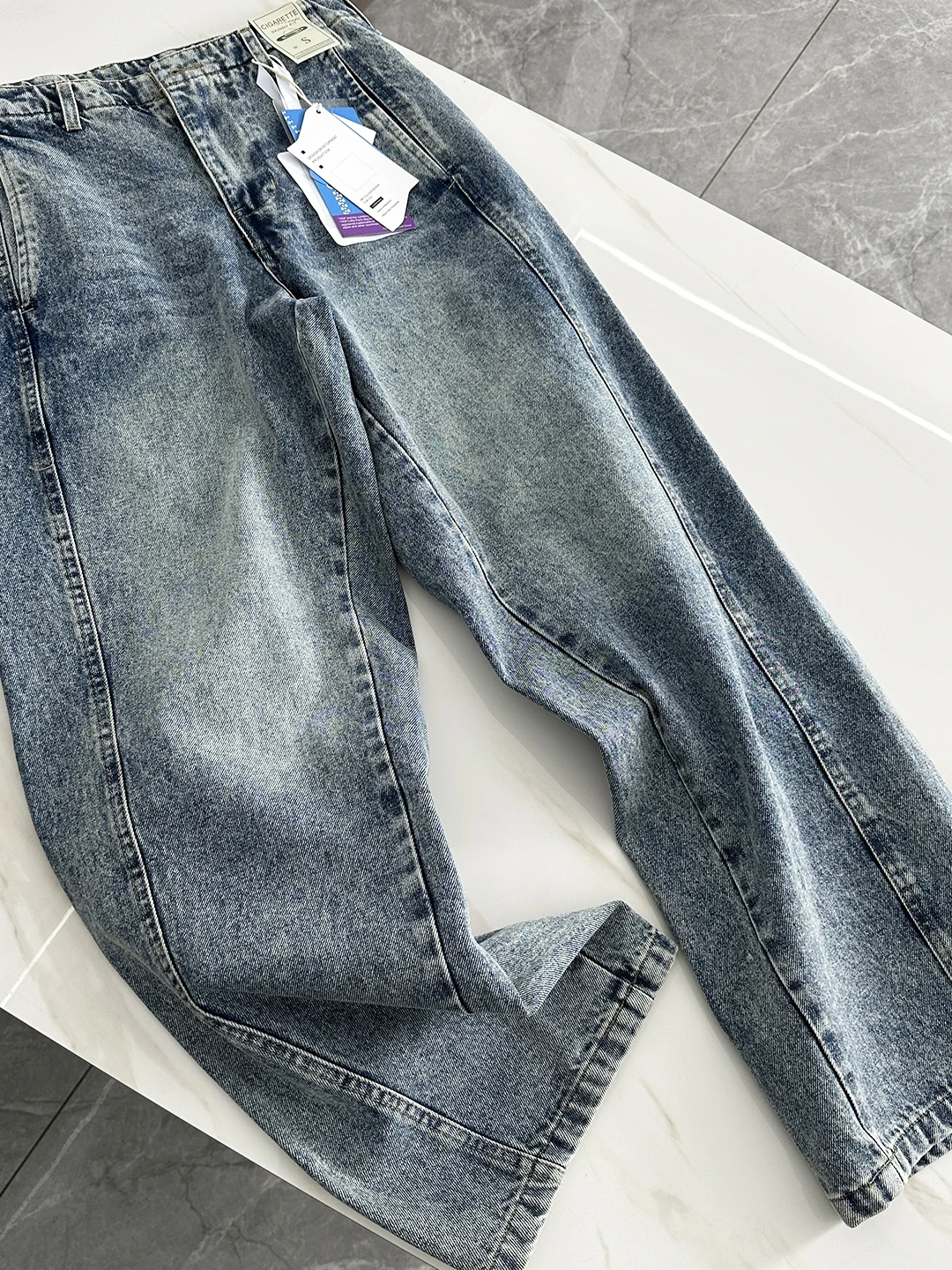 

Мужские джинсы American Sle Heavy Du, осенние свободные прямые повседневные джинсовые джинсы с широкими штанинами, модная ткань с высокой талией