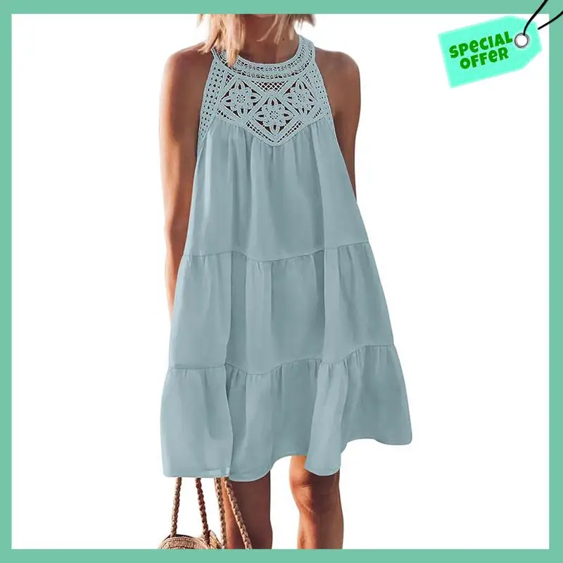 

Sturdy Halter Tank Tops For Women Crochet Lace Summer Shirts Boho Cute Sleeveless Blouses Beach Vacation Outfits
