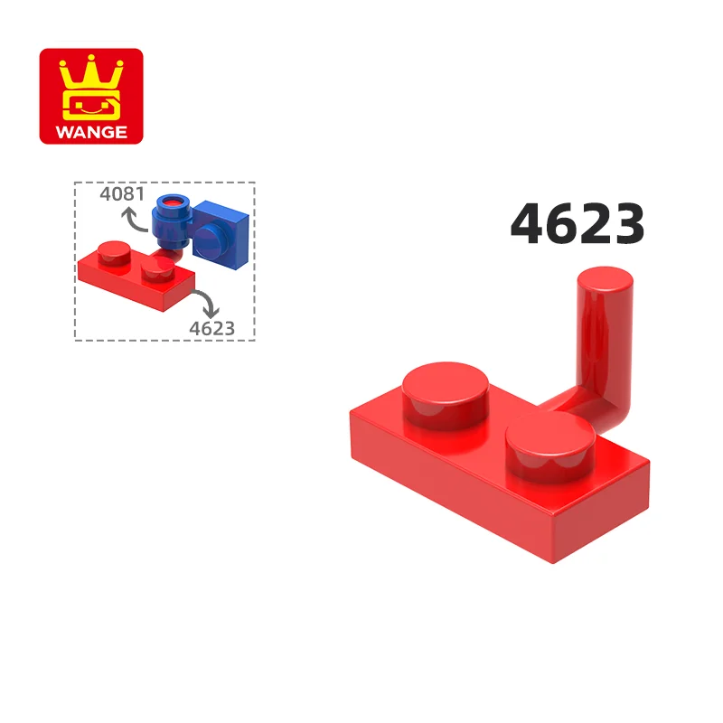 Wange 4623 100g/227Pcs Hinge Plate with Handle Building Block Moc Accessories Compatible with Brick DIY Children Toy Gift Box