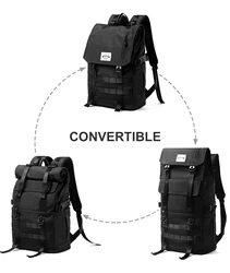 Mochila enrollable para hombre, resistente al agua, expandible, para portátil de 17,3 pulgadas, para viaje, 40 litros máx.