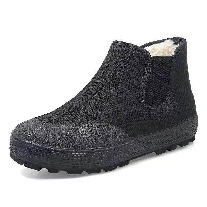 2026 Winter anti-slip and warm cotton shoes for men with added padding comfortable and high-top suitable for casual work wear