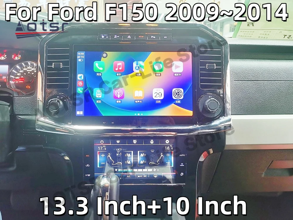 

13.3+10 Inch Multimedia Android 15 Car Radio For Ford F150 2009~2014 GPS Navigation Stereo Carplay Air Conditioner Head Unit